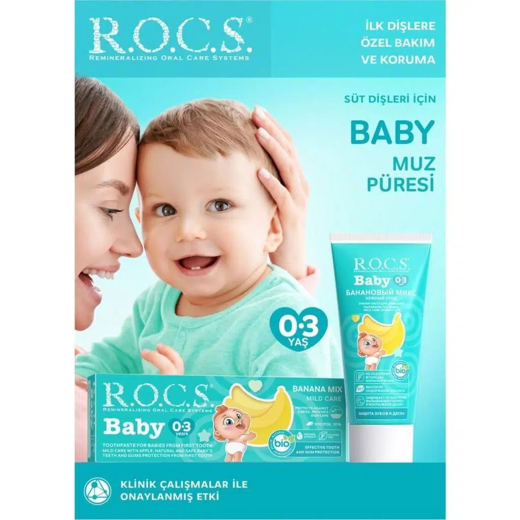 Rocs Baby 0-3 Yaş Muz Püresi Bebek Diş Macunu 45 Gr (SKT:07/2028)