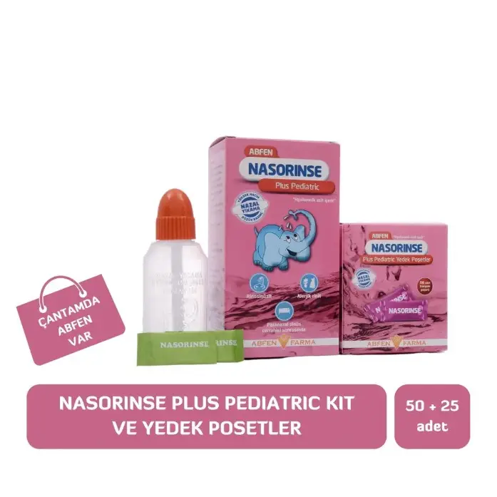 Abfen Nasorinse Plus Pediatrik Kit & Pediatrik 50 Yedek Poşet