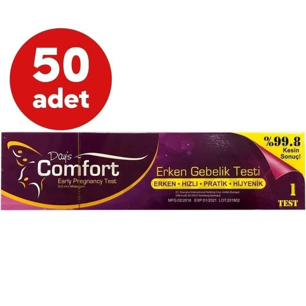 Days Comfort Erken Gebelik Testi 50'Li PAKET (SKT:08/2027)