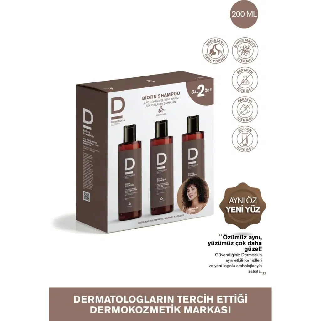 Dermoskin Biotin Şampuan 3 Al 2 Öde Kadın 200 Ml 