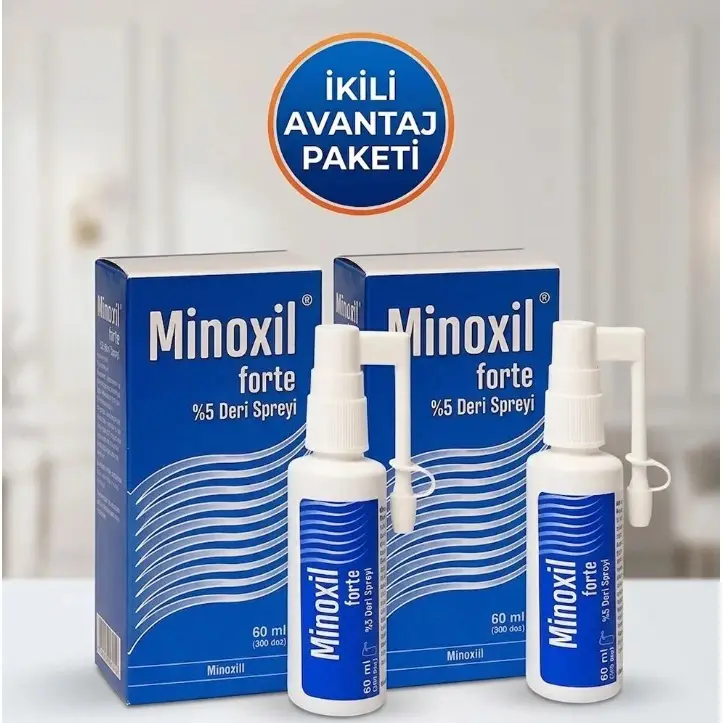 Minoxil Forte %5 Deri Spreyi 60 Ml 2'Li PAKET